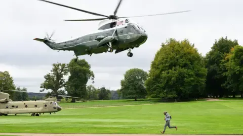 The US President Rerouted and Compelled to Change Helicopters En Route to Stansted Airport